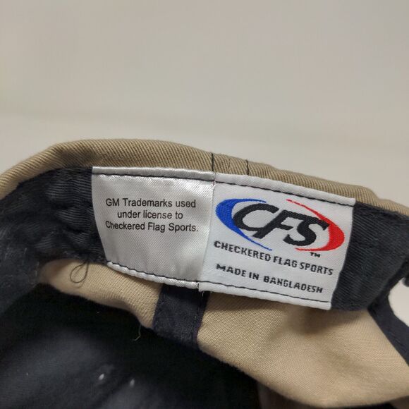 Checkered Flag Sports Men's Strapback Hat Black Tan Chevrolet Chevy Trucks - Picture 10 of 10